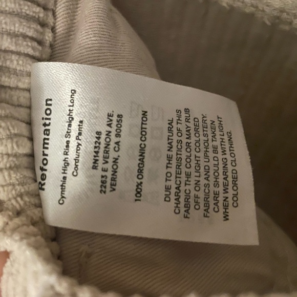 Reformation Cynthia High Rise Cords - Picture 5 of 5